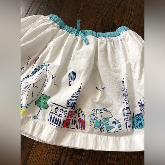 Mini Boden Girls 7-8Y London Themed A-Line Ruffled Mini Skirt w/Adjustable Waist - Picture 5 of 15